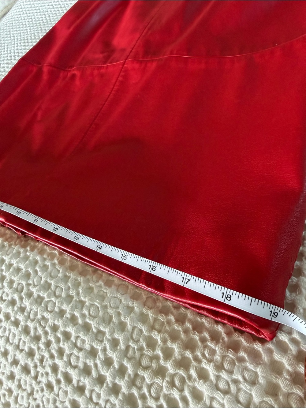 Vintage Investments Red Leather Skirt Size 8 Fits Modern XS 0 2 - Picture 10 of 16